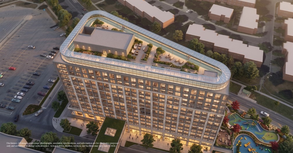 Aerial rendering of the Zunyue Residence senior community
